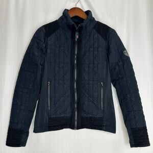 Kerrit women’s black quilted jacket zip up equestrian horses ranch size small